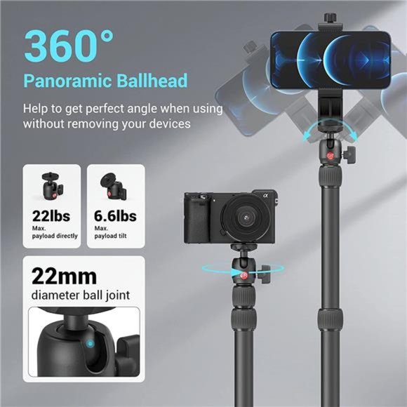 Camera Desk Mount Table Stand 13"-35" w/ 1/4" Ball Head, Adjustable Light Stand - Picture 4 of 7